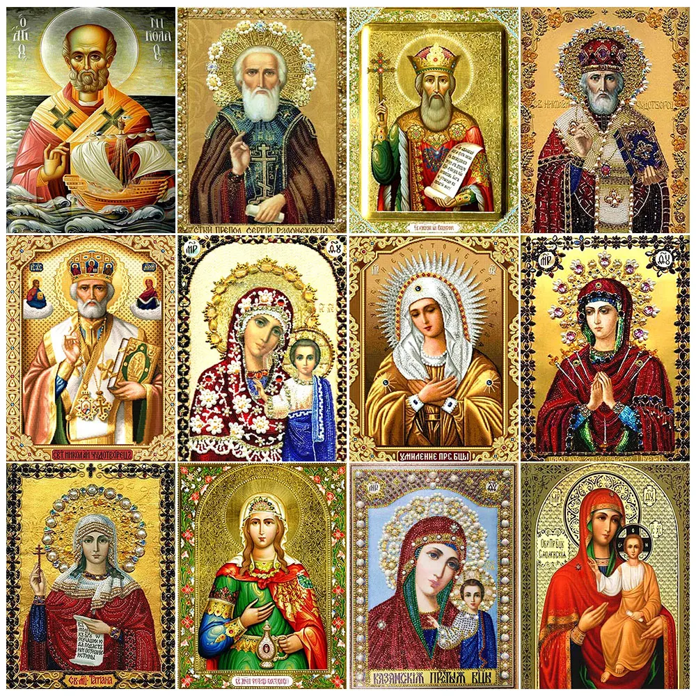 5D DIY алмазная живопись камни в форме ромба религиозных икон Набор для вышивания