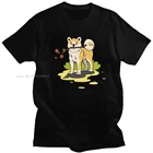 Уникальная забавная Мужская футболка Akita Inu с коротким рукавом, японская собачка, футболка с круглым вырезом из чистого хлопка, футболки для любителей собак, подарок Merch