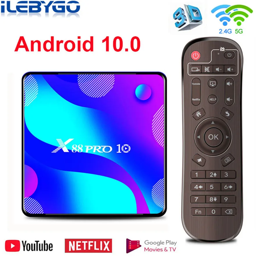 Приставка Смарт-ТВ X88 PRO 10 Android 4 + 64 ГБ RK3318 0 | Электроника