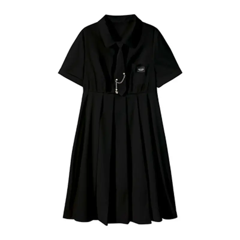 

HOUZHOU Summer Dress Women Plus Size 5XL White Short Sleeve Midi Dresses Japanese Preppy Style Elegant Sundress Ruffles Casual