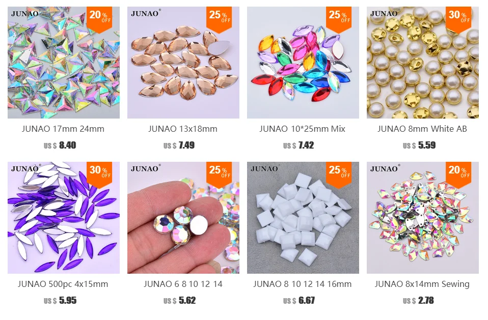 JUNAO 11x18 мм усеяны искусственными драгоценными камнями; акриловой ромб стразы аппликация из страз с плоской задней камни не Вышивание камни и с украшением в виде кристаллов для платье с пышной юбкой