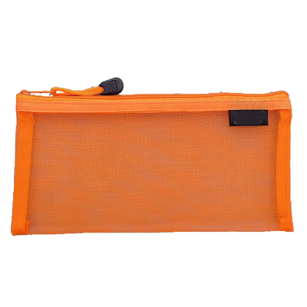Orange XRHYY 23.5 x 11.5 CM Waterproof Plastic Double Layer Zipper File Bags Invoice Pouches Bill Bag Pencil Pouch Pen Bag( 8 Color - Цвет: Orange