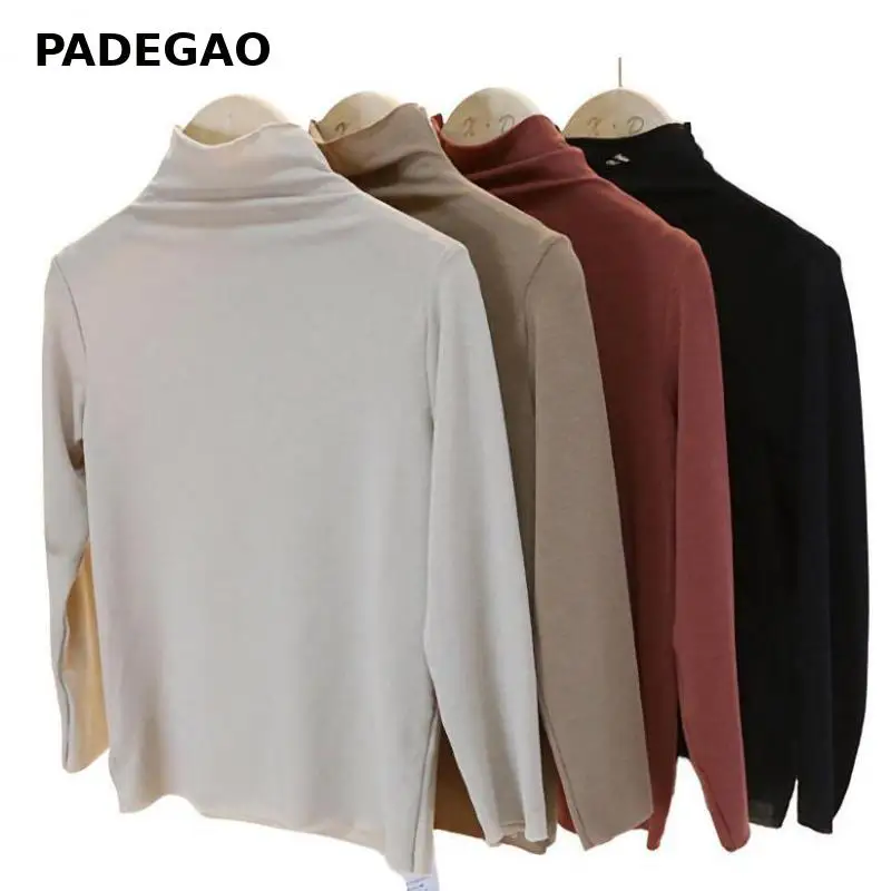 Женская футболка с высоким воротником черная Повседневная для мальчиков и