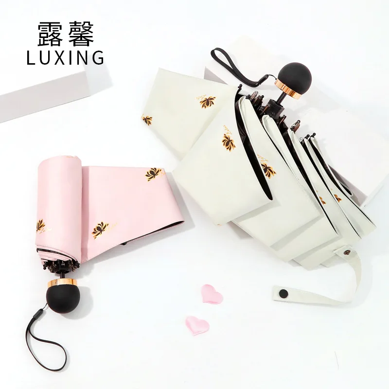 Женский складной мини-зонт с защитой от УФ-лучей | Дом и сад