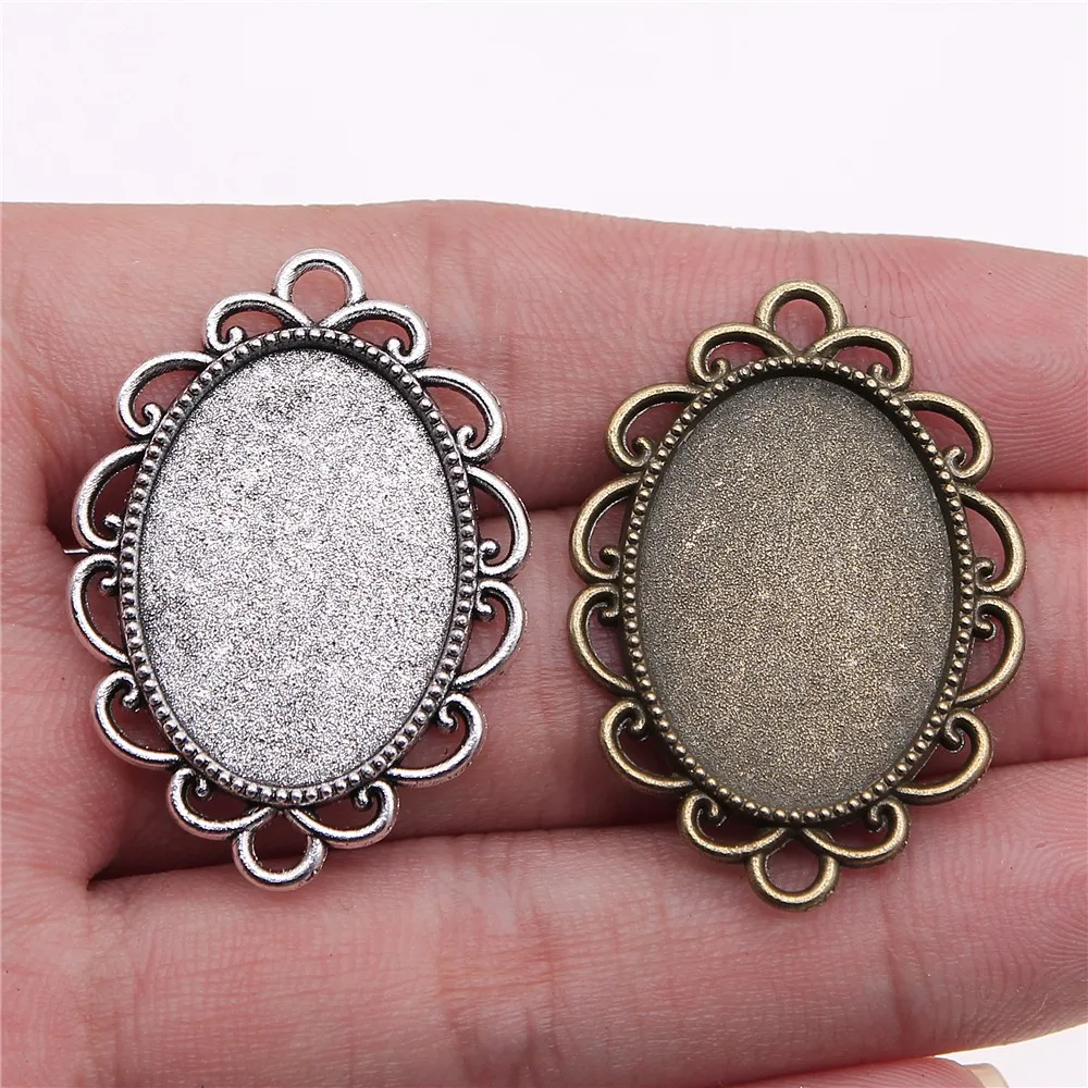 

4 шт. 18x25 мм Внутренний размер античный бронзовый покрытый металлический сплав цветок камея кабошон базовый коннектор