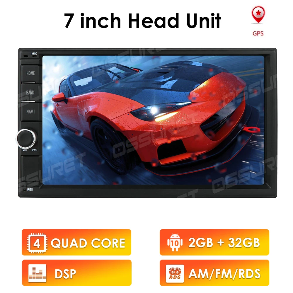 Универсальная автомагнитола мультимедийный плеер на Android 10 с 7 &quotэкраном GPS для