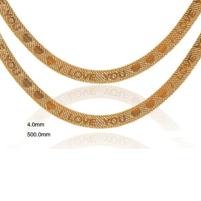 Flat Blade Snake Link Chain Choker Necklace Women Vintage Jewelry LOVE Metal Simple Gold Color Collar | Украшения и аксессуары