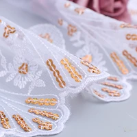 20cm wide shaped yarn sequin embroidery lace home textile fabric toy car doll skirt hot sale