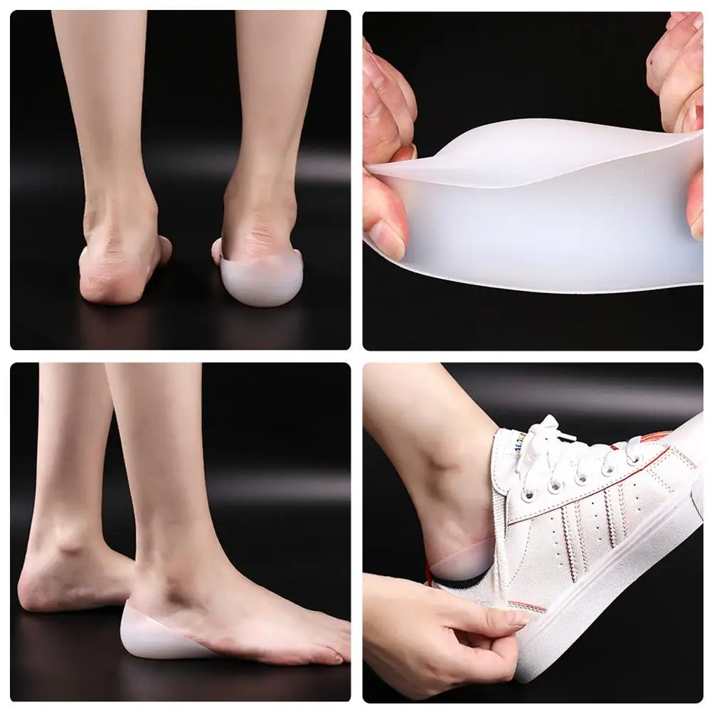 

Invisible Silicone Insoles Lift Inserts Insoles Wear-resistant Anti-skid Heel Pad For Men Women Height Lifting Increase Silicone