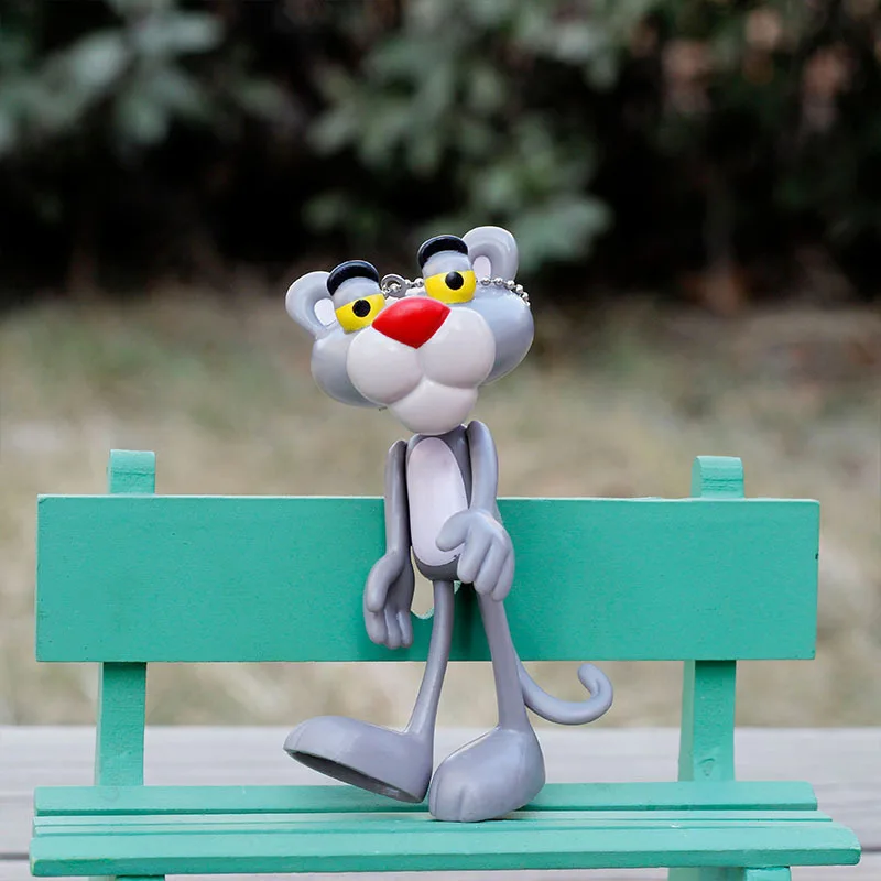 

Cartoon Creative Small Gift Keychain Lovely Pink Panther Doll Backpack Decoration Bag Pendant Car Keys Accessories Keyring New