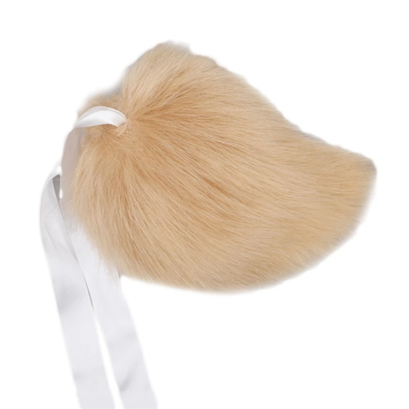 

M89E Lolita Headbands Furry Rabbit Cat Ears Headwear with Heart Kawaii Animal Hair Hoop for Cosplay Headpiece Party Supplies