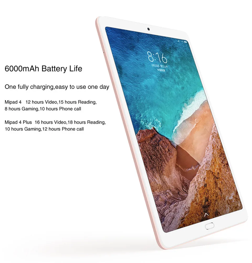 Xiaomi Mi Pad 4, планшеты, ПК, 8,0 дюймов, MIUI 10, Восьмиядерный процессор Snapdragon 660, 32 ГБ/64 ГБ, Мп+ Мп, фронтальная камера заднего вида, двойной Wi-Fi