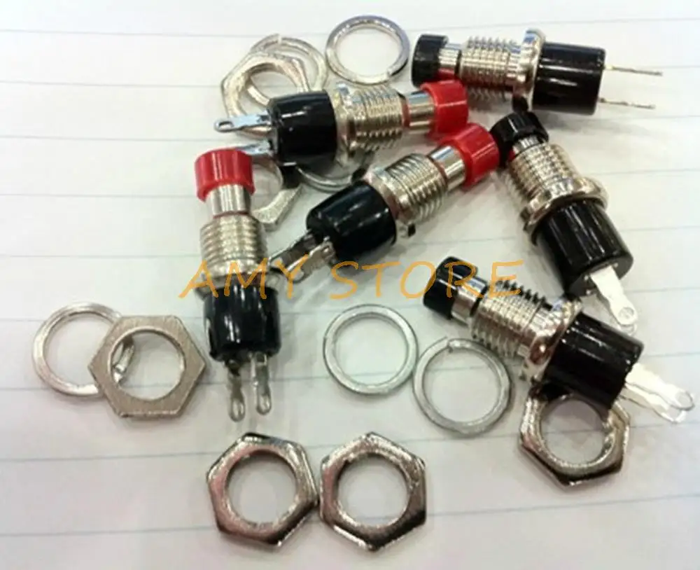 10 шт. 7 мм 2 контакта SPST NO (нормально открытый) Мгновенный Кнопочный