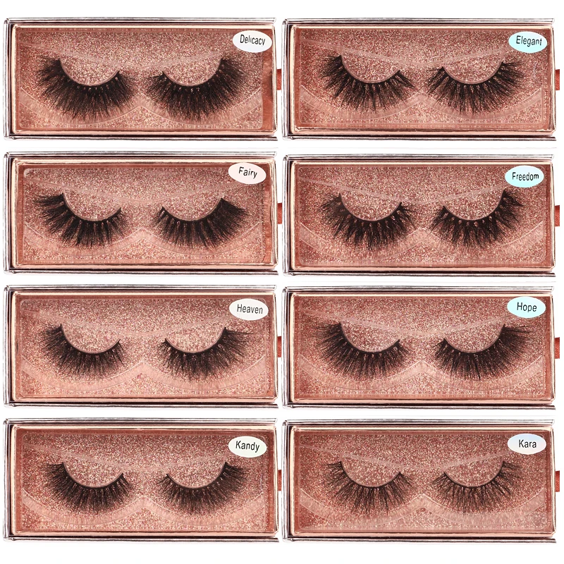 

YXC Handmade Thick Mink Lashes Wholesale Natural Long Mink Lashes 1PAIRS Cruelty Free Eyelashes Rose Gold Drawer Lash Case