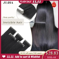 zuria pu skin tape in human hair extensions 100pure natural straight 16202420pcspack adhesive invisible tape hand tie hair