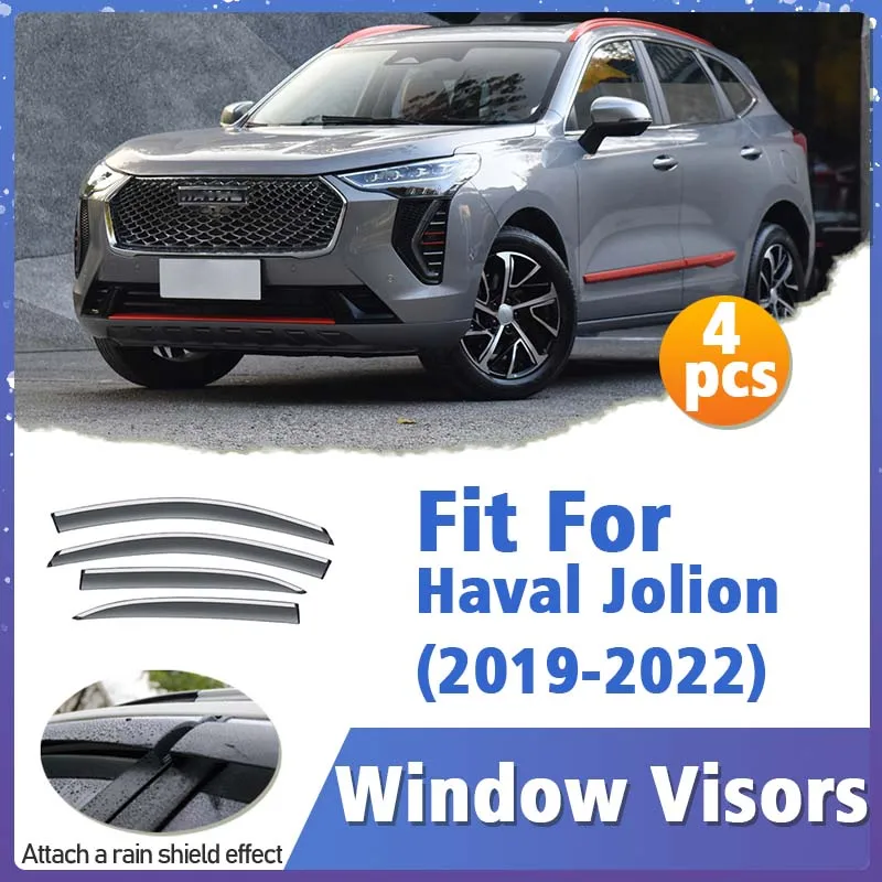 Window Visors Guard for Haval Jolion 2019-2022 Visor Vent Cover Trim Awnings Shelters Protection Guard Deflector Rain Rhield