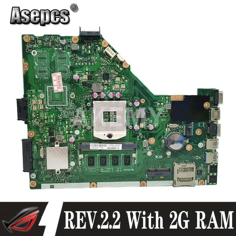 

Akemy Laptop motherboard For Asus X55VD X55C X55CR X55V Mainboard SLJ8E REV.2.2 With 2G RAM