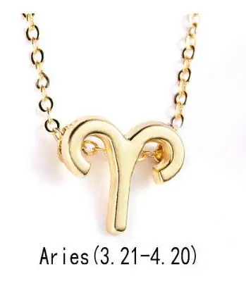 aries Женская элегантная звезда знак зодиака 12 Созвездие Ожерелья Подвески очаровательное Золотое колье-цепь для женщин ювелирные изделия оптом - Окраска металла: aries