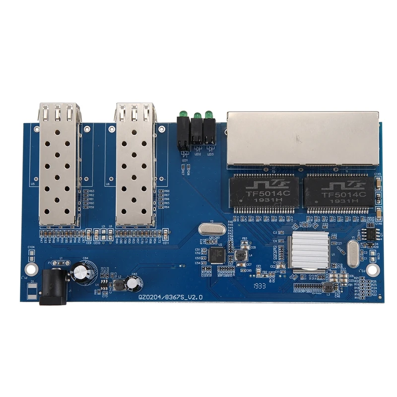 10/100/1000M 4 RJ45 UTP 2 SFP волокно Порты и разъёмы волоконно-оптический медиа-конвертер