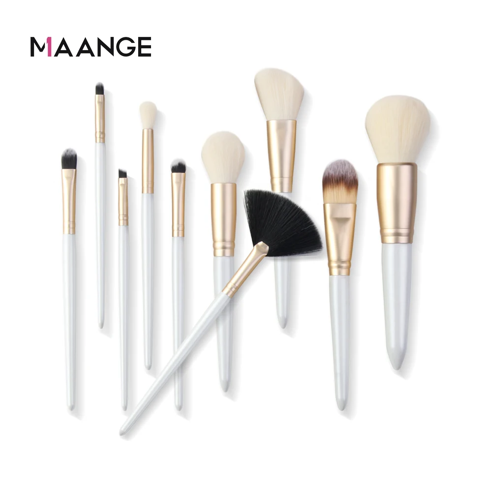 

MAANGE 10pcs Makeup Brushes Set Professional Make up Brush Tools kit Powder Foundation Eyeshadow Eyeliner Natural-Synthetic Hair