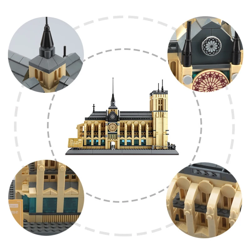 Современная архитектура Нотр дама Парижа Классическая Модель Skyline DIY