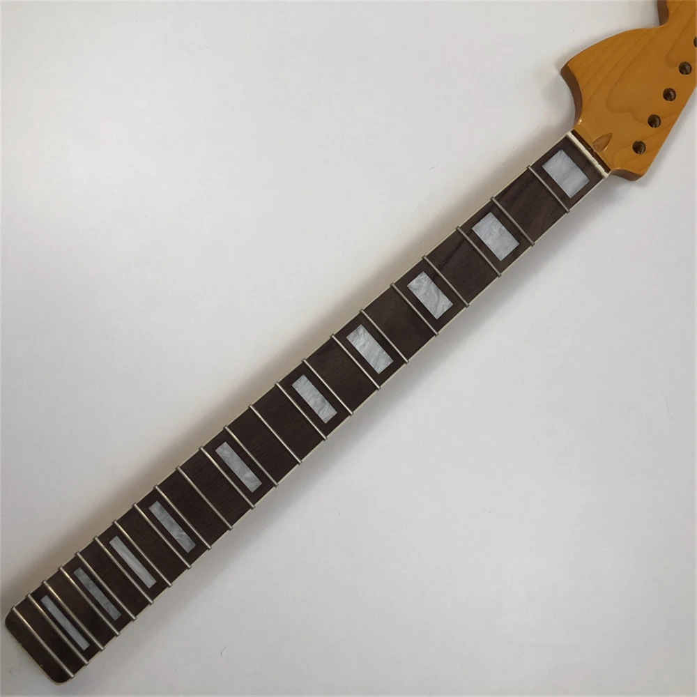 Left hand Guitar neck Maple 22 frets 25.5inch Rosewood Block inlay Gloss DIY enlarge