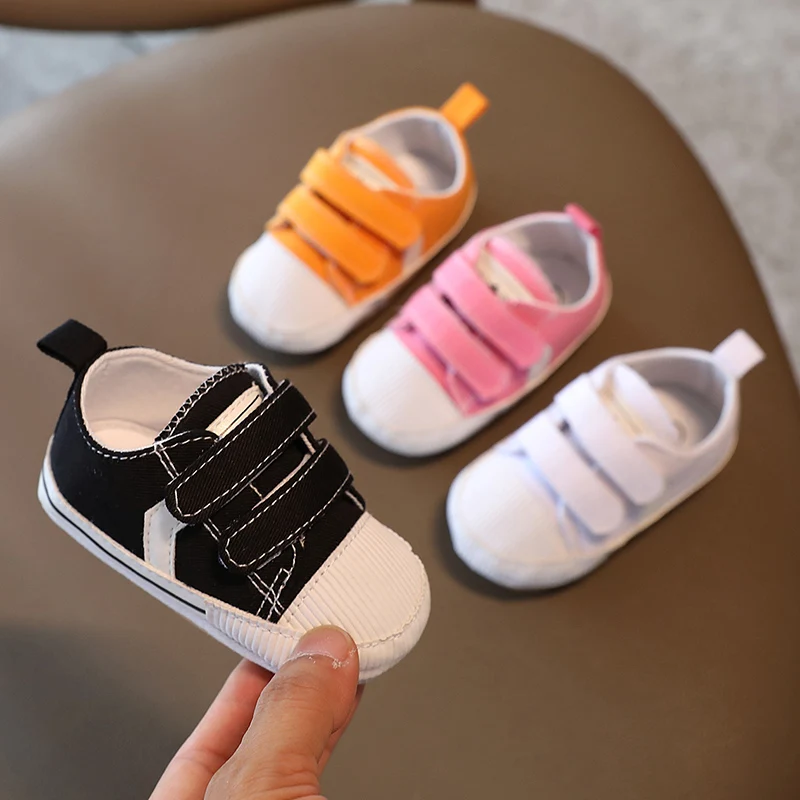 

Новые Детские парусиновые классические спортивные кроссовки для новорожденных мальчиков и девочек, обувь для первых шагов, детские, с мягк...