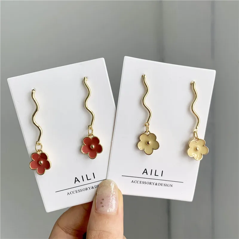 Aretes de mujer современный дизайн 2018 Новая цветная глазурованная Цветочная Кисточка