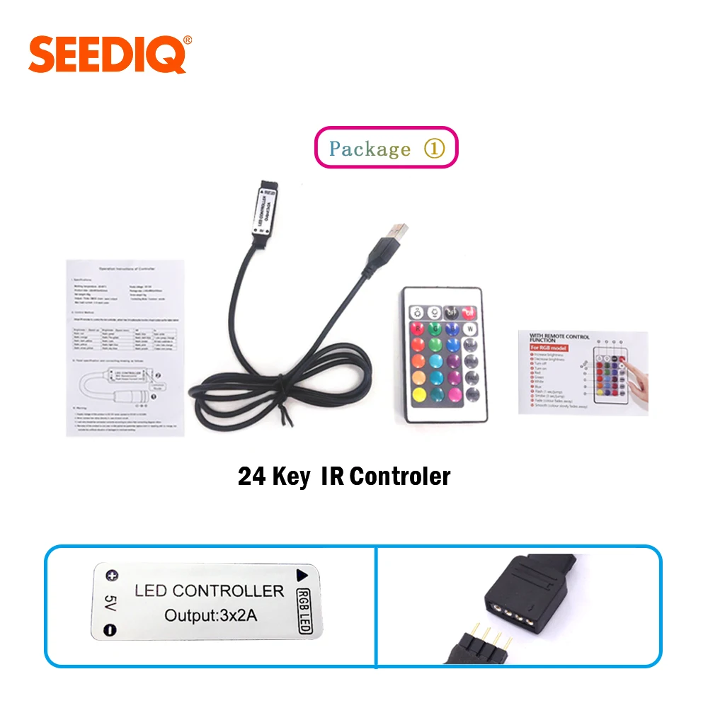 Светодиодный Управление 3Key/24Key ИК пульт дистанционного управления Wi Fi DC5V 24V С