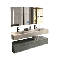 customized stone plate integrated bathroom cabinet combination modern simple and light luxury customized sink wash bathroom wash