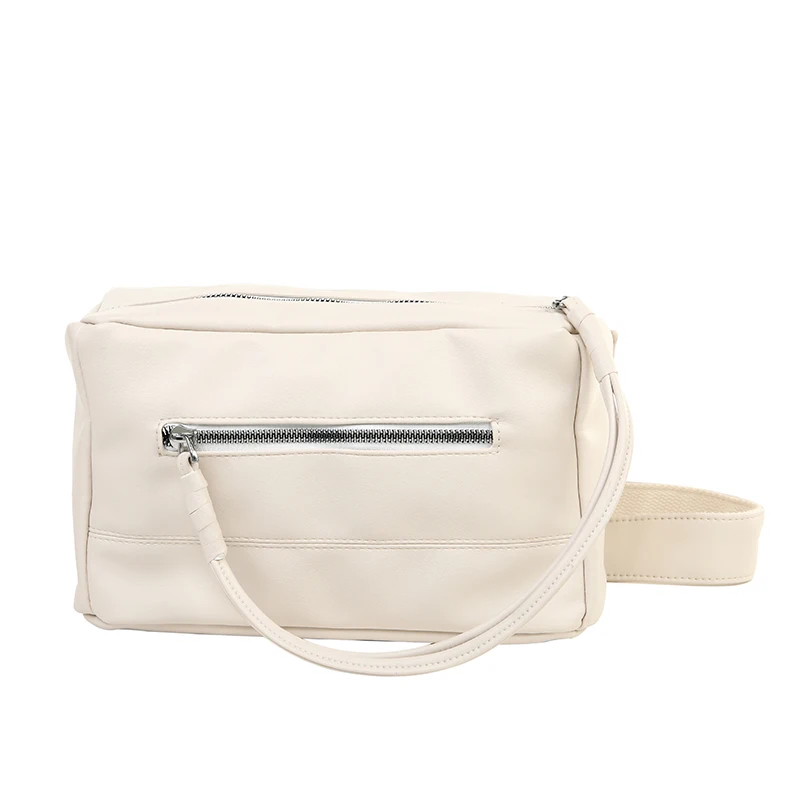 

Pu Leather Solid Color Box Bags For Women 2021 Summer Thick Strap Shoulder Handbags Female Travel Totes Lady Crossbody Pack