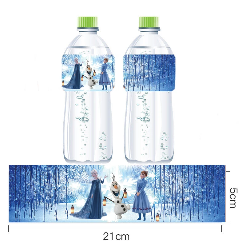 Magrise 12pcs Frozen Elsa Anna Birthday Party Sticker Snowflake Party Mineral Water Bottle Label First 1st Birthday Supplies
