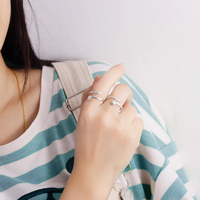 Аниме кольцо Rem Ram для мужчин/женщин 925 серебро Re0 Action фигурка подарок.