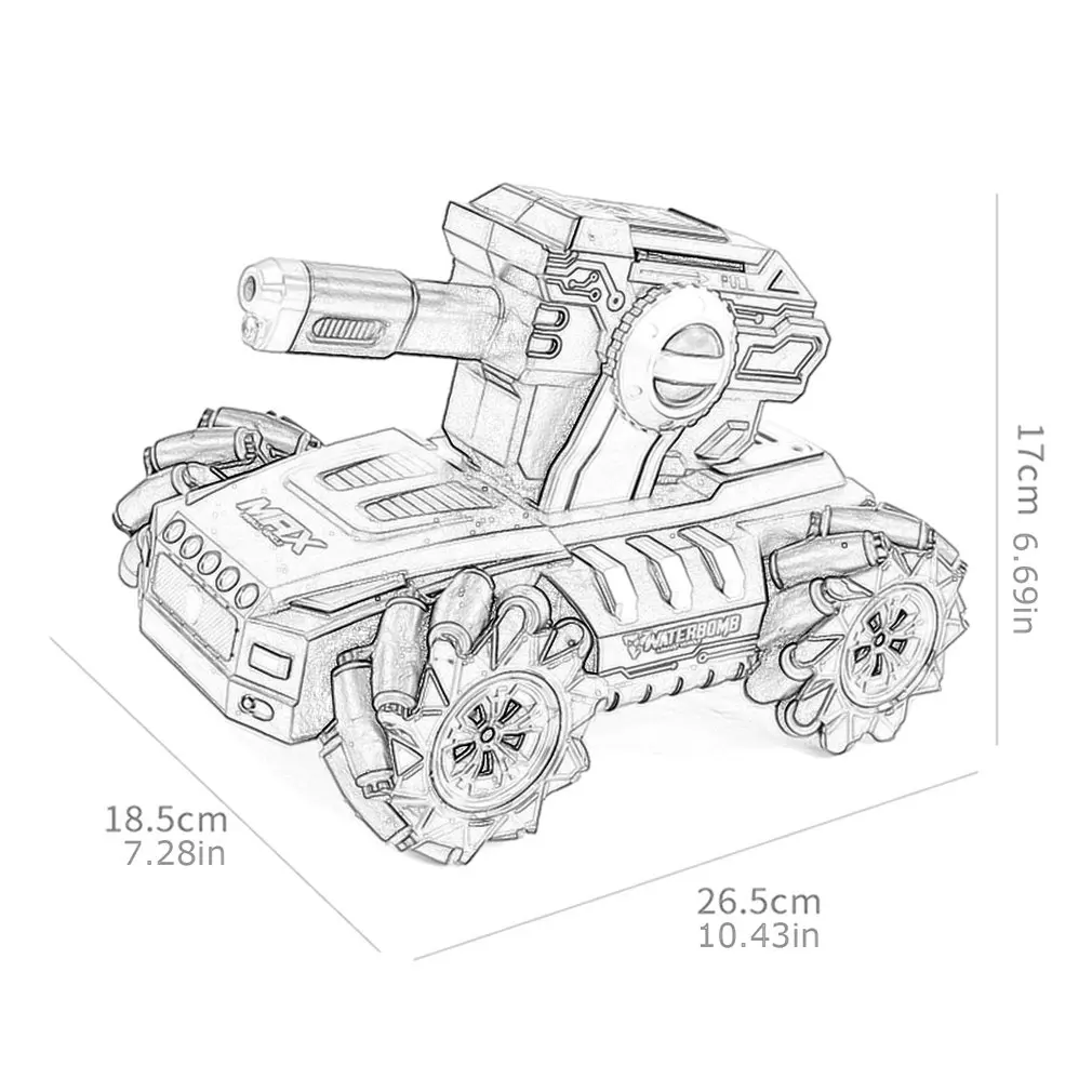 

UK2075 1:16 Simulation RC Military Tank Launch Water Bomb Armor Interactive Battle 2.4g Watch Drift Remote Control Car Toy