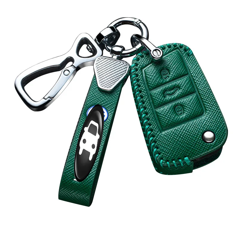 

For Volkswagen Vw Magotan Polo Golf 4 3 6 5 6 mk6 Passat Genuine Leather Key Case Bag Shell Cover Cap Protector Car Accessories