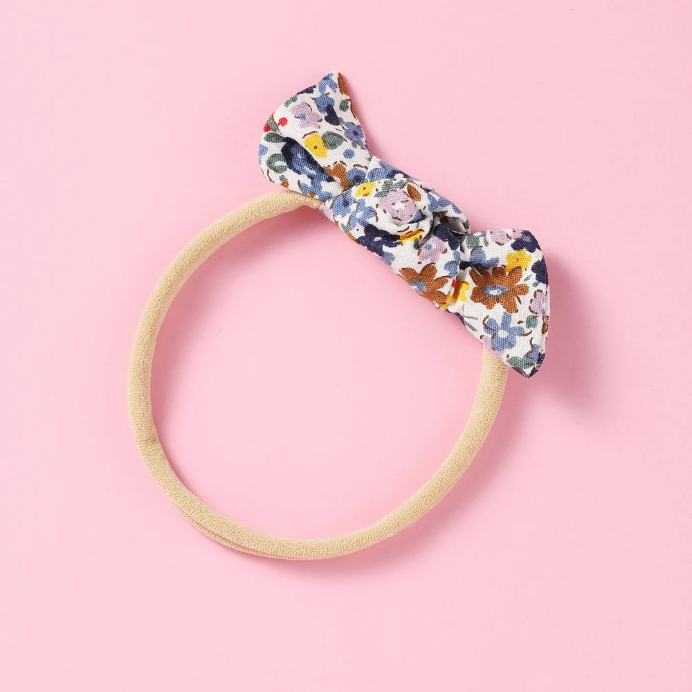 Модная повязка на голову с цветочным принтом для детей эластичная нейлоновая