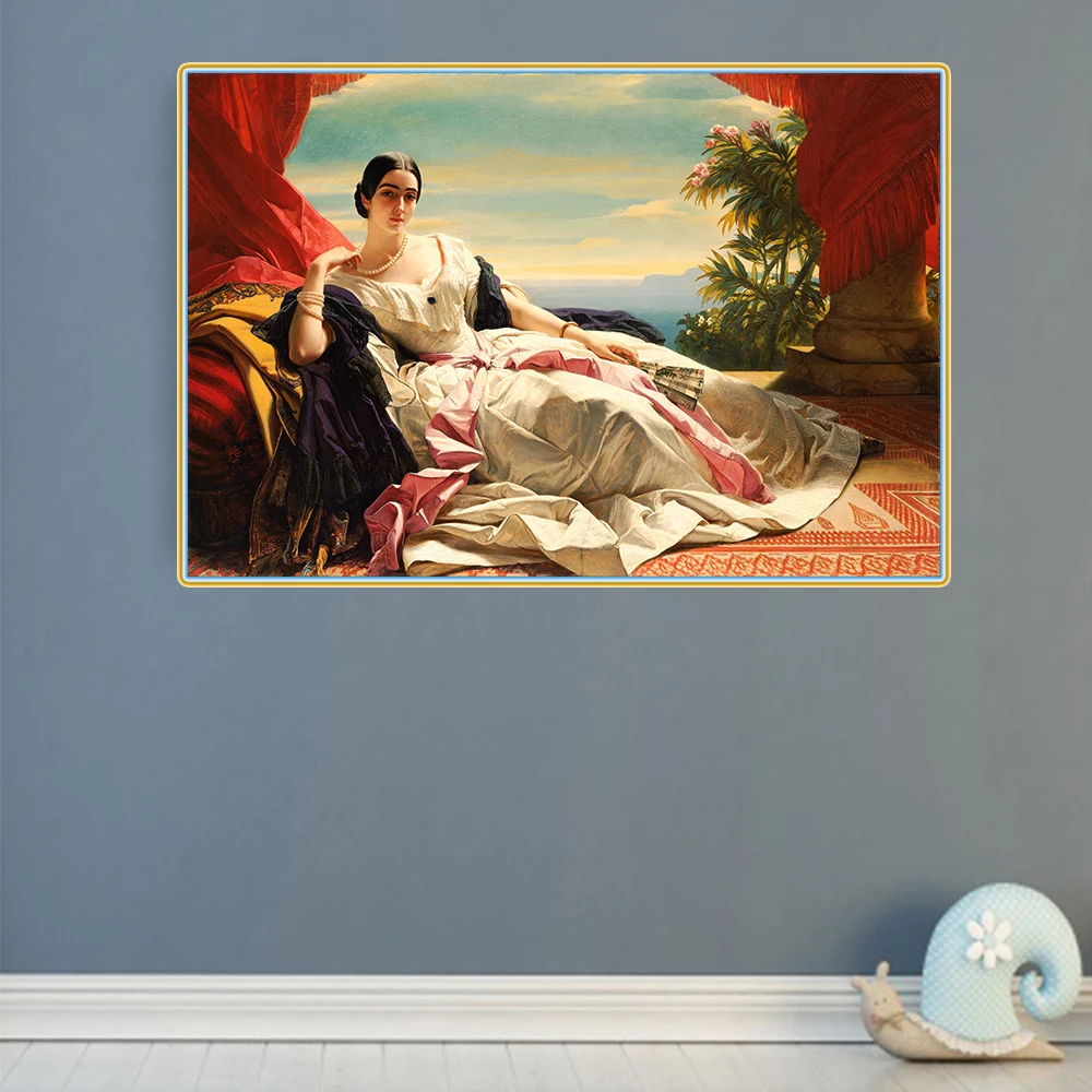 Citon Winterhalter《Portrait of Leonilla Princess Sayn Wittgenstein》Canvas Oil painting Artwork Picture Decor Home Decoration | Дом и сад