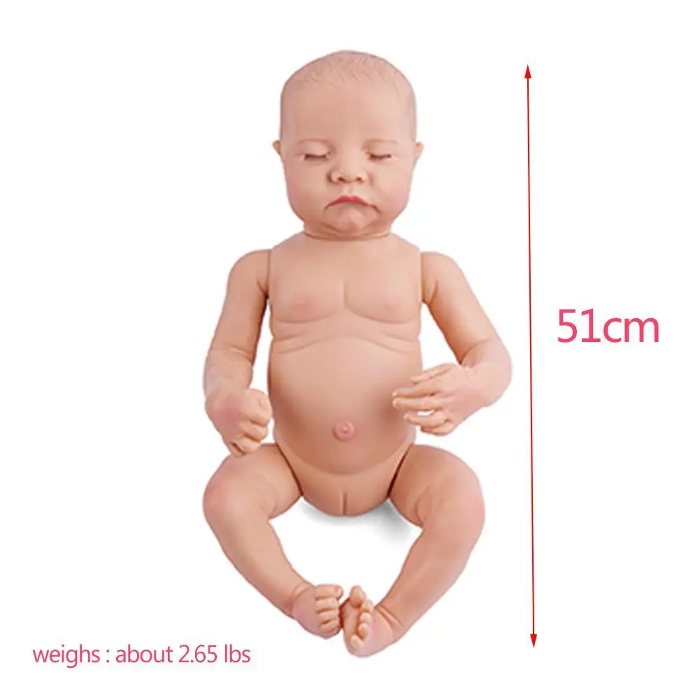 

20 Inch Popular Rebirth Baby Doll Realistic Soft Full Vinyl Body Pajama Girl Simulation Flesh-colored Kit Cute Lifelike Baby