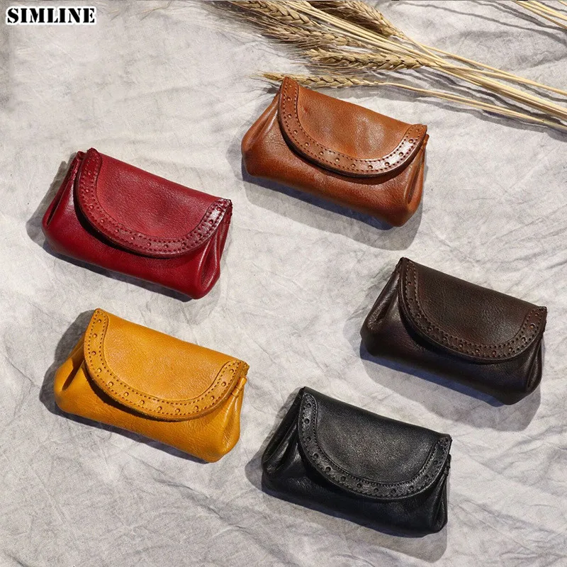 Кошелек из натуральной бычьей кожи для женщин и мужчин винтажный короткий