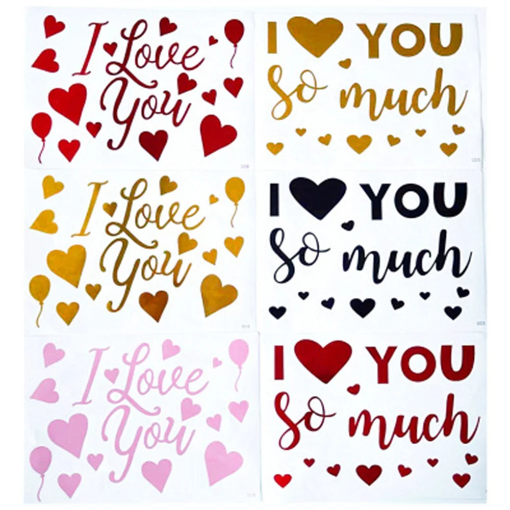 I Love You PVC Sticker for Balloons Happy Anniversary Wedding Anniversary I LOVE YOU Party DIY Helium Balloon Sticker Decoration