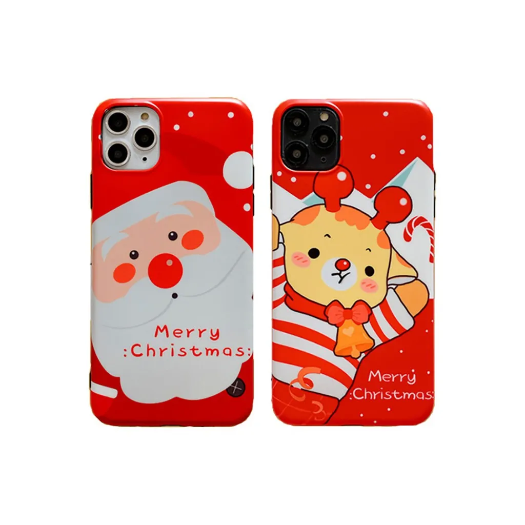 Binmer 6.1 inch Christmas Cute Cartoon Santa Elk Soft TPU Phone Case For IPhone 11 Inches cartoon phone case |