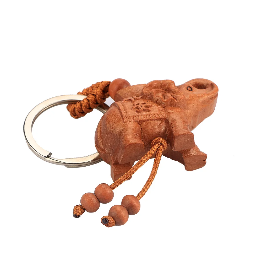 Резьба по дереву Слон брелок натуральный традиционный стиль прекрасный амулет