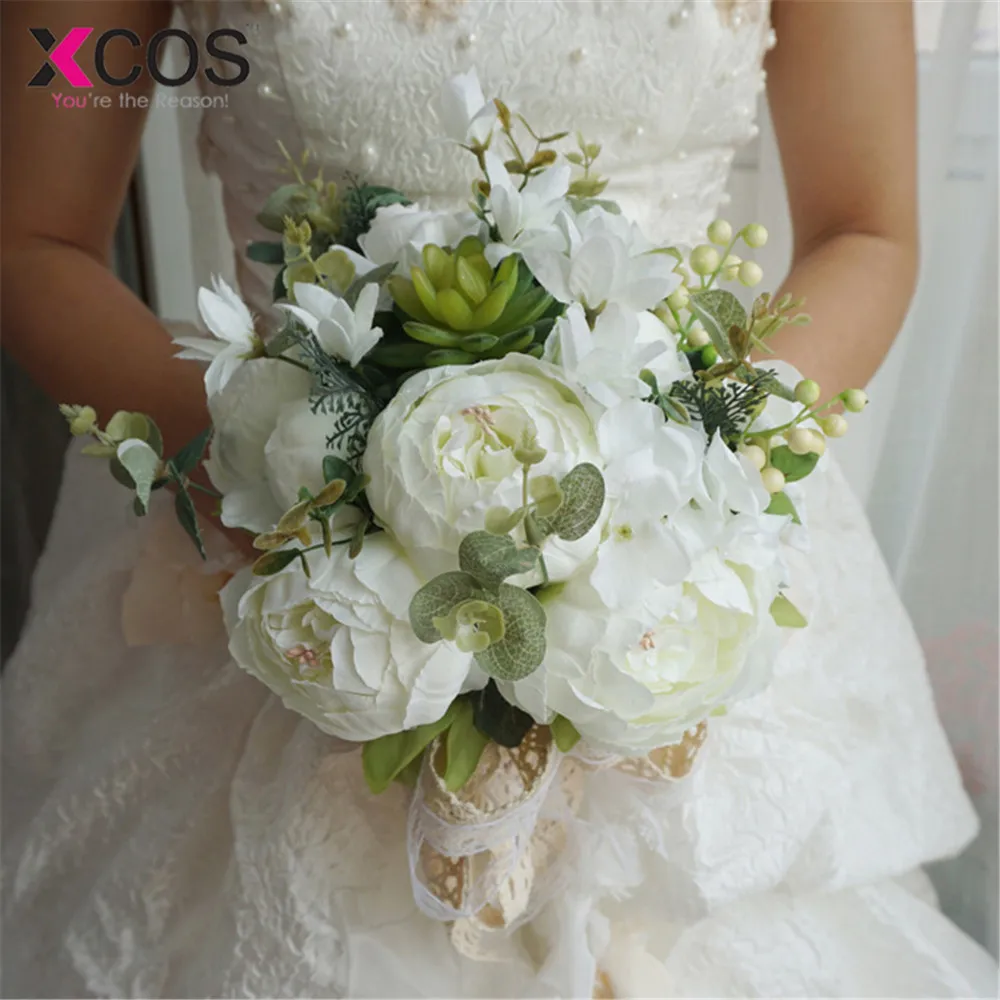 Xcos Roamtic 2019 Wedding Flowers Bridal Bouquets Artificial Silk For Decor Bohemian Bride Bouquet de Mariage | Свадьбы и торжества