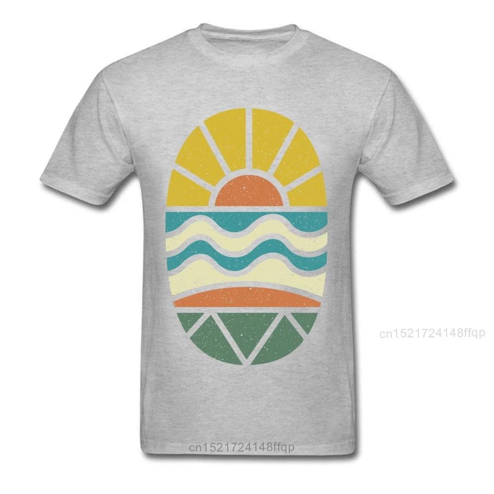 Давайте! Surfer футболка для мужчин Винтажная Геометрическая закат море пляж одежда
