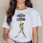Футболка Freddie Mercury Queen Band женская, винтажная Модная рубашка в стиле Харадзюку, топ в стиле 90-х с графическим принтом рок для женщин