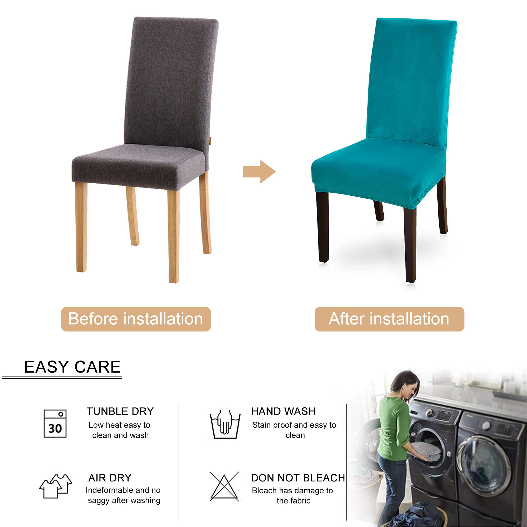 1/2/4/6PCs Solid Color Velvet Stretch Chair Cover Universal Removable Dining Protection Covers For Wedding Banquet Hotel | Дом и сад