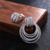 fashion earrings jewelry for women a pairset elegant rose gold color silver color earrings hoop