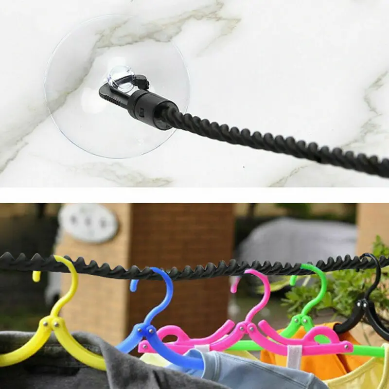 2.4M Newest Personality Creative Black Clotheslines Portable Travel Camping Clothesline Washing Clothes Line Rope Hanger | Дом и сад