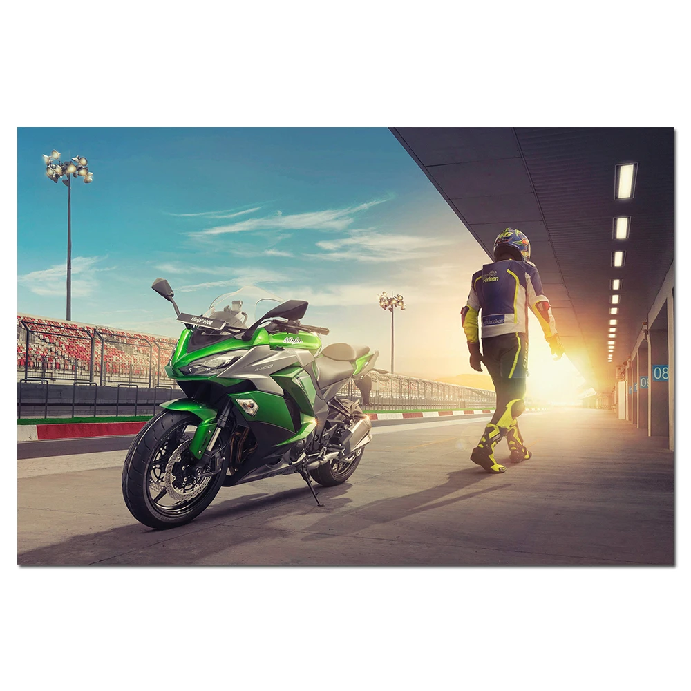Настенная Картина на холсте, плакаты Kawasaki Ninja 1000, мотоциклы, сделай сам, Картина на холсте с рамкой, украшение для гостиной