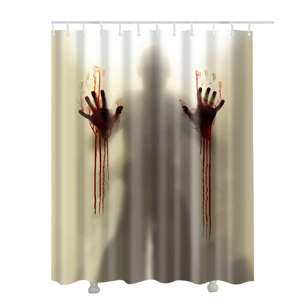 Водонепроницаемый ужас в стиле Хэллоуин дома от плесени полиэстер занавески для